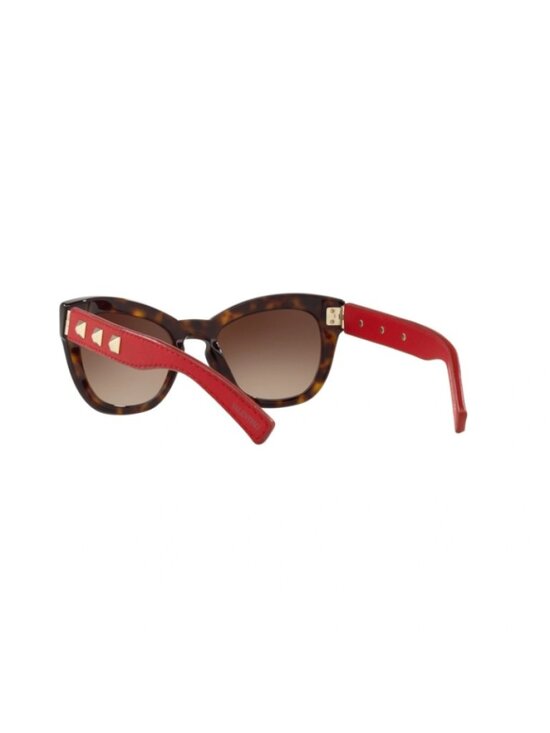 Valentino Women\'s 53mm Cat Eye Sunglasses in Havana Red Leather MSRP $430 main image 4